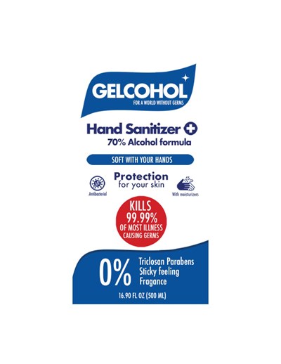 Front (Etiqueta Gelcohol 500 mL Frente)